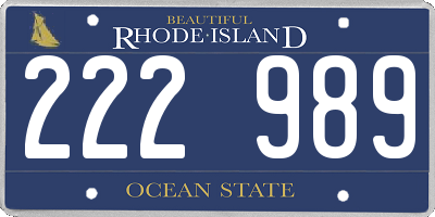 RI license plate 222989