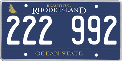 RI license plate 222992