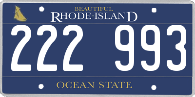 RI license plate 222993