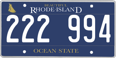 RI license plate 222994