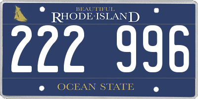 RI license plate 222996