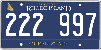RI license plate 222997