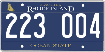 RI license plate 223004