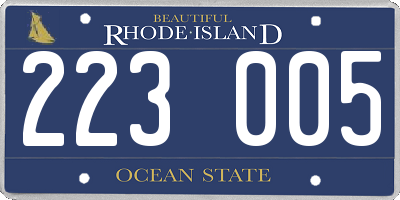 RI license plate 223005