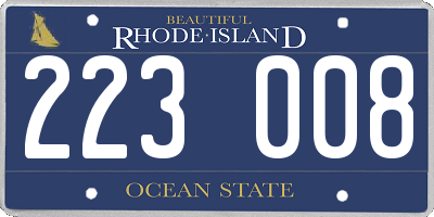 RI license plate 223008