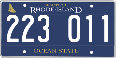 RI license plate 223011