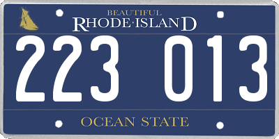 RI license plate 223013