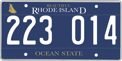 RI license plate 223014