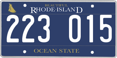 RI license plate 223015