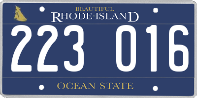 RI license plate 223016