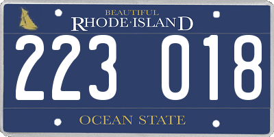 RI license plate 223018