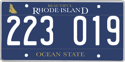 RI license plate 223019
