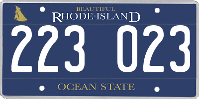 RI license plate 223023
