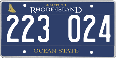 RI license plate 223024