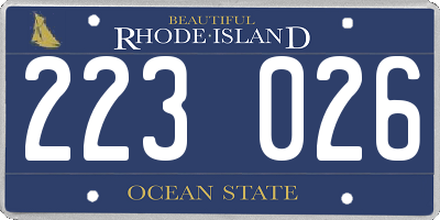 RI license plate 223026