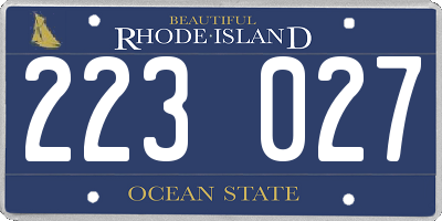 RI license plate 223027