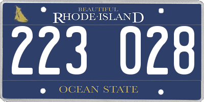 RI license plate 223028