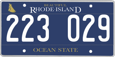 RI license plate 223029
