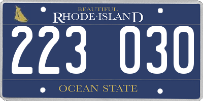 RI license plate 223030