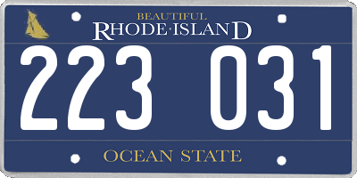 RI license plate 223031