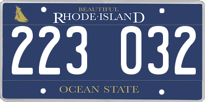 RI license plate 223032