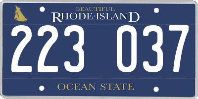 RI license plate 223037