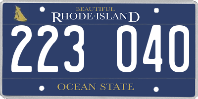 RI license plate 223040