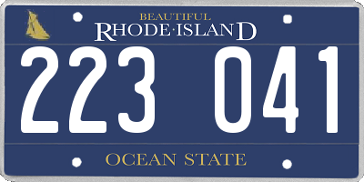 RI license plate 223041