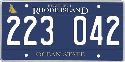 RI license plate 223042