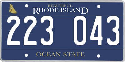 RI license plate 223043