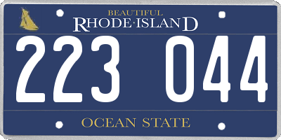 RI license plate 223044