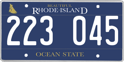 RI license plate 223045