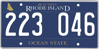 RI license plate 223046