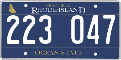 RI license plate 223047