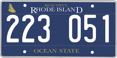 RI license plate 223051