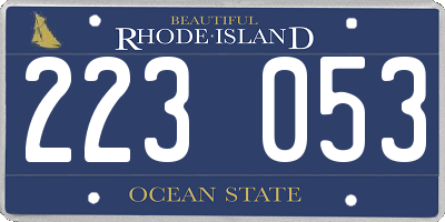 RI license plate 223053