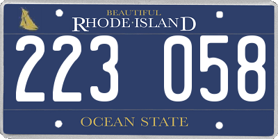 RI license plate 223058