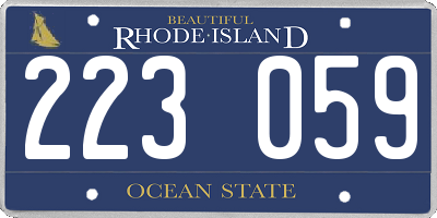 RI license plate 223059