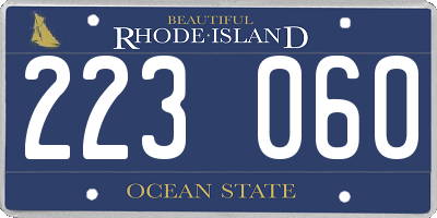 RI license plate 223060
