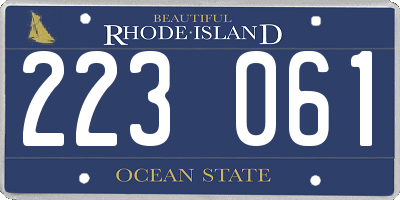 RI license plate 223061