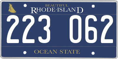 RI license plate 223062