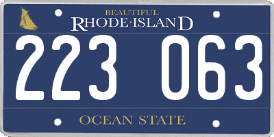 RI license plate 223063