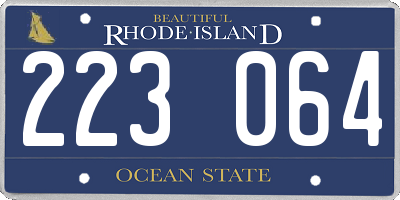 RI license plate 223064