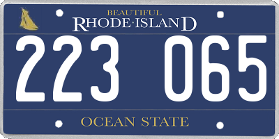 RI license plate 223065