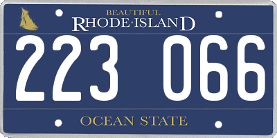 RI license plate 223066