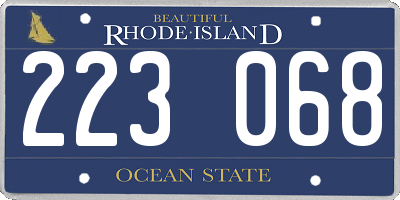 RI license plate 223068
