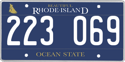 RI license plate 223069