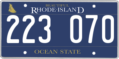RI license plate 223070