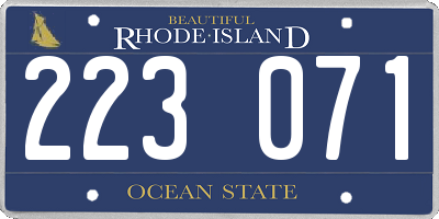 RI license plate 223071