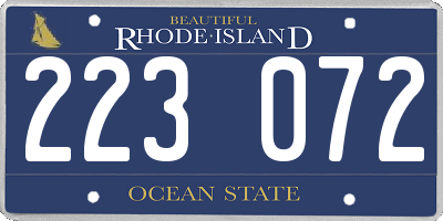 RI license plate 223072